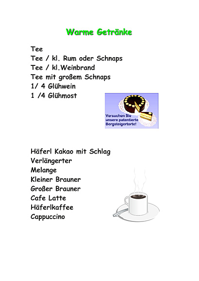 Speisekarte